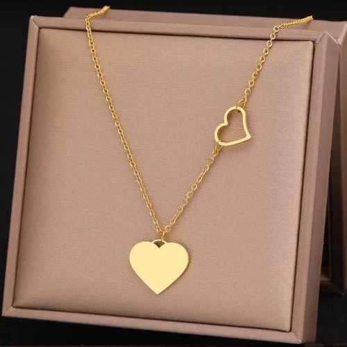 Retail Price R1299 TITANIUM (NEVER FADE) SILVER HOLLOW & SOLID HEARTS Necklace 45cm