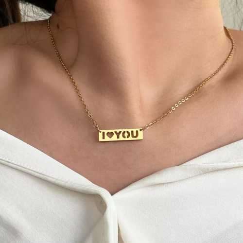 Retail Price R1299 TITANIUM (NEVER FADE) GOLD I LOVE YOU Necklace 45cm