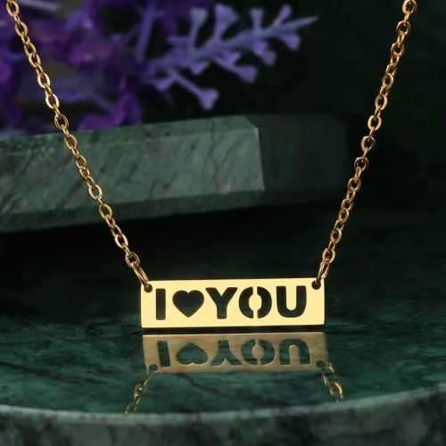 Retail Price R1299 TITANIUM (NEVER FADE) GOLD I LOVE YOU Necklace 45cm