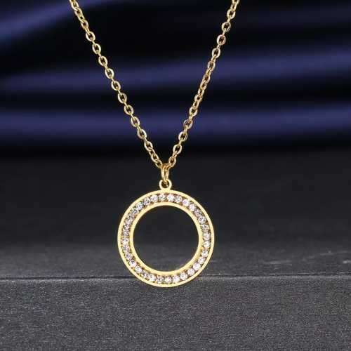 Retail Price R1399 SILVER CIRCLE Necklace with Simulated Stones 45cm TITANIUM (NEVER FADE)
