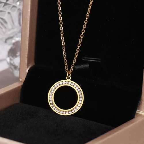 Retail Price R1399 SILVER CIRCLE Necklace with Simulated Stones 45cm TITANIUM (NEVER FADE)
