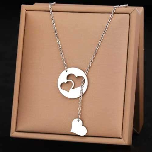 Retail Price R1299 TITANIUM (NEVER FADE) SILVER HOLLOW & SOLID HEARTS Necklace 45cm