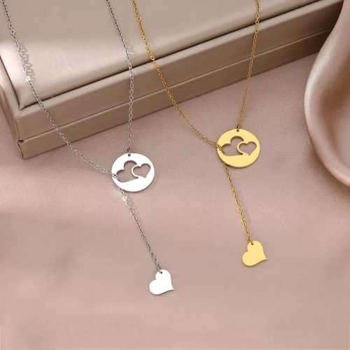 Retail Price R1299 TITANIUM (NEVER FADE) SILVER HOLLOW & SOLID HEARTS Necklace 45cm