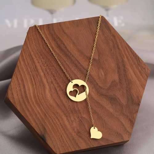 Retail Price R1299 TITANIUM (NEVER FADE) SILVER HOLLOW & SOLID HEARTS Necklace 45cm