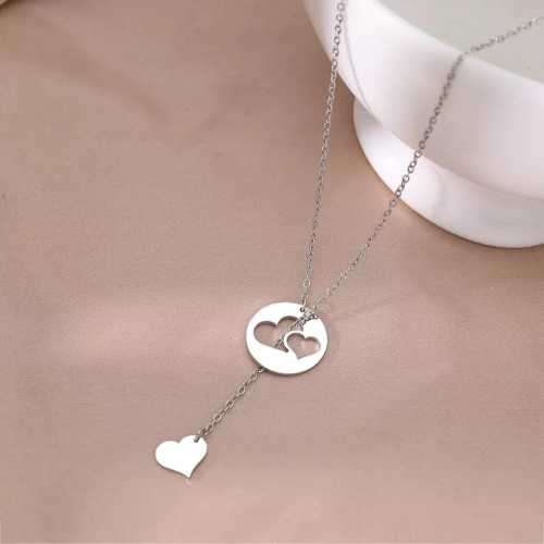 Retail Price R1299 TITANIUM (NEVER FADE) SILVER HOLLOW & SOLID HEARTS Necklace 45cm
