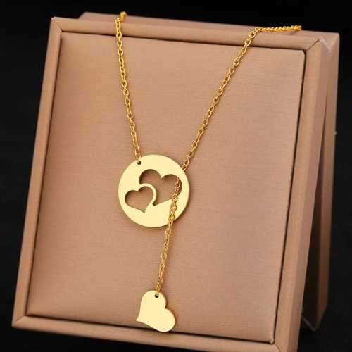 Retail Price R1299 TITANIUM (NEVER FADE) SILVER HOLLOW & SOLID HEARTS Necklace 45cm