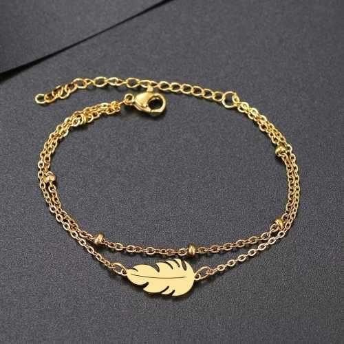 Retail Price R999 GOLD FEATHER Bracelet 20cm TITANIUM (NEVER FADE)