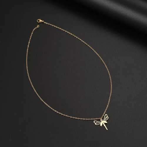 Retail Price R1199 GOLD DRAGONFLY Necklace 45cm TITANIUM (NEVER FADE)