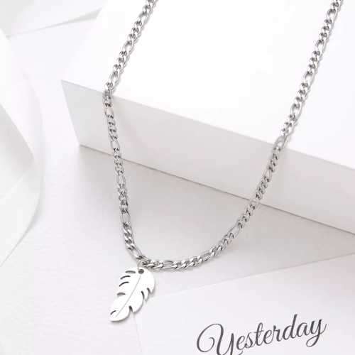 Retail Price R1599 TITANIUM (NEVER FADE) SILVER FEATHER Necklace 60cm