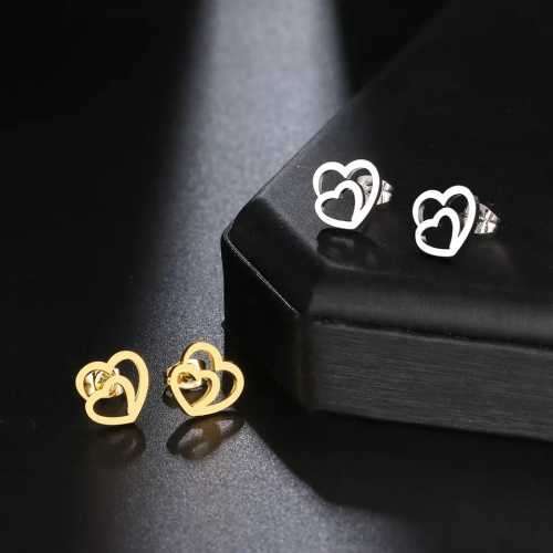 Retail Price R799 TITANIUM (NEVER FADE) GOLD DOUBLE HEART Earrings