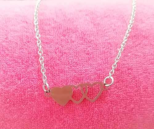SILVER THREE HEARTS (NEVER FADE) NECKLACE