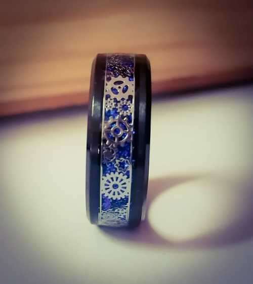 BLACK & BLUE (NEVER FADE) RING SIZE 11 US