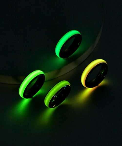 SILVER GLOW IN THE DARK RING (ORANGE)