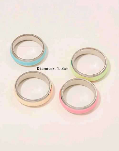 SILVER GLOW IN THE DARK RING (ORANGE)