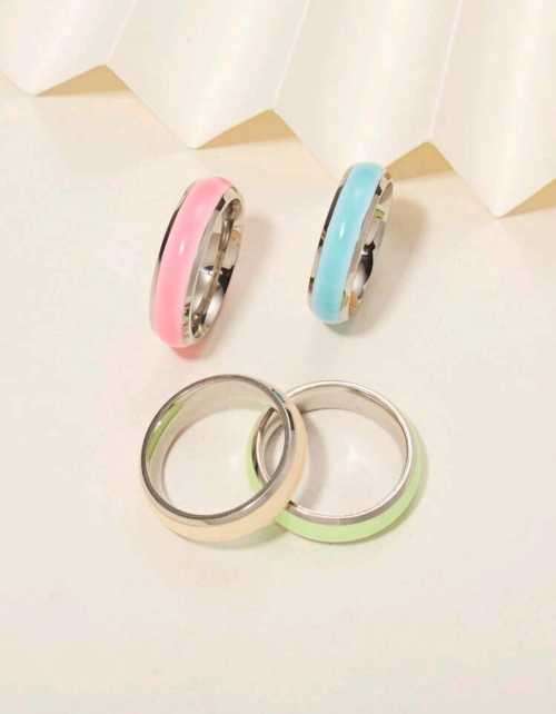 SILVER GLOW IN THE DARK RING (ORANGE)