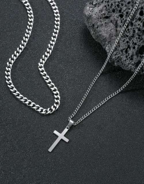 SILVER MENS 2 PIECE NECKLACES