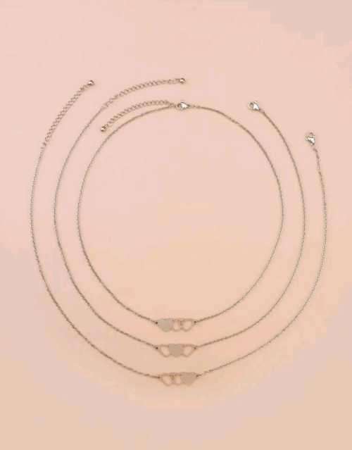 SILVER THREE HEARTS NECKLACE