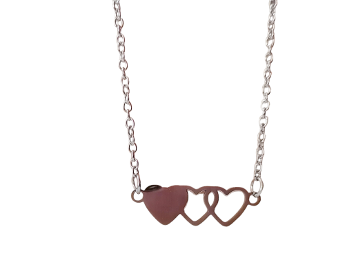 SILVER THREE HEARTS NECKLACE