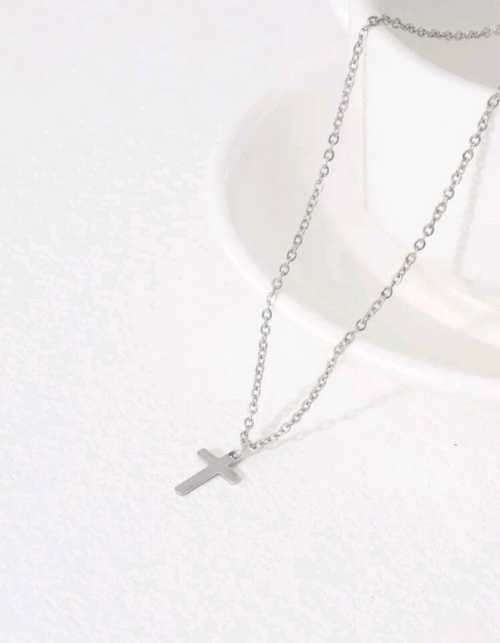 SILVER CROSS NECKLACE