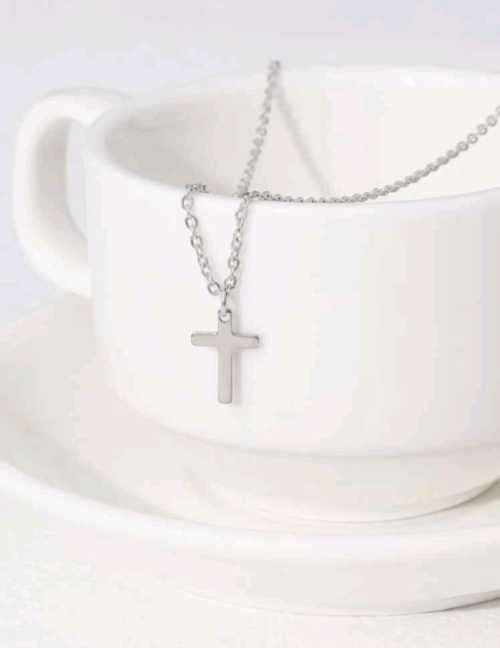 SILVER CROSS NECKLACE