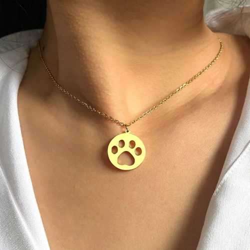 SILVER DOG PAW Necklace 45cm