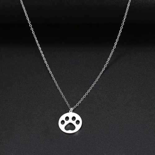 SILVER DOG PAW Necklace 45cm
