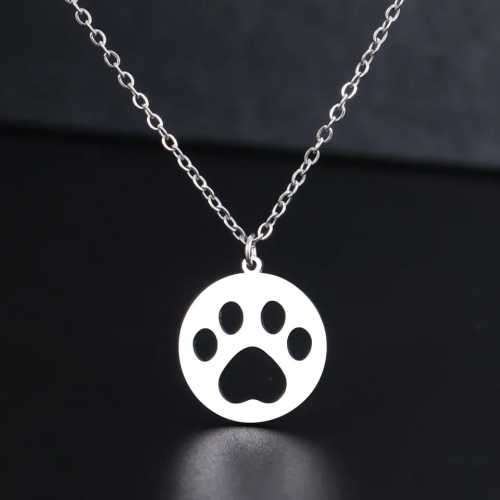 SILVER DOG PAW Necklace 45cm