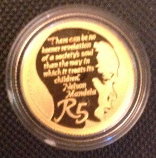 2013 Proof 1 tenth oz Gold R5 - Life of a Legend (Mandela) series. In SAM Box with COA.