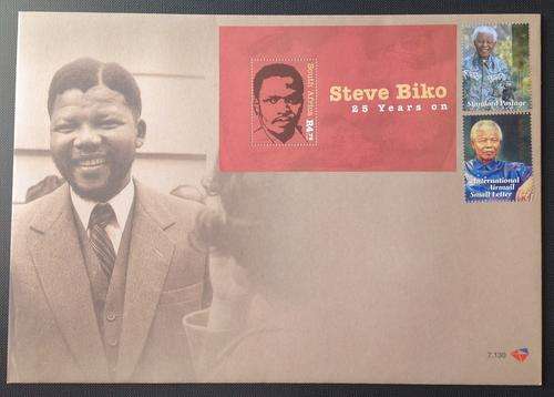 2008 Mandela 90th Birthday FDC 7.130 with Mandela & Steve Biko stamps