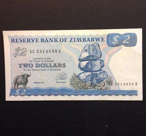 1994 Zimbabwe $2 bank note - UNC