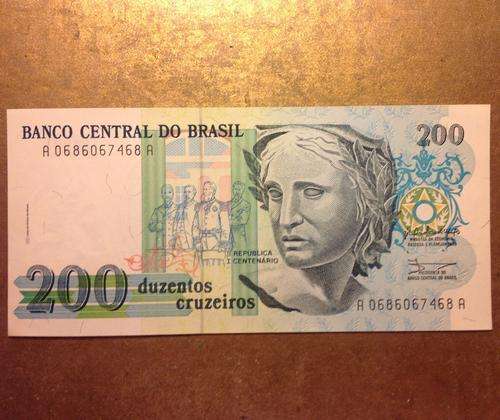 Brasil 1990 200 Cruzeiros  - Crisp Uncirculated