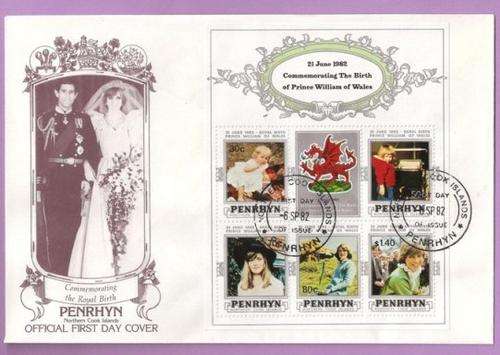 1982 Penrhyn Special FDC celebrating the birth of Prince William of Wales