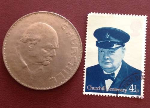 Great Britain 1965 Crown & Stamp Commemorating the Great Winston Churchill (1874 - 1965)