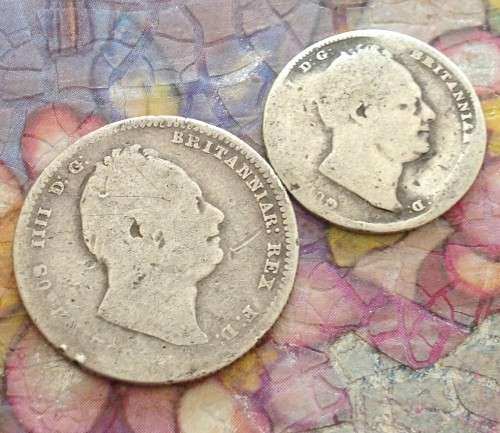 Great Britain 1834 William IV Silver Shilling and Sixpence (fillers)
