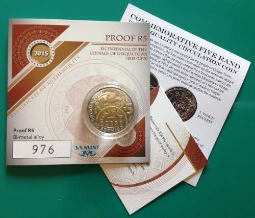 @@@ 2015 Griqua Town Proof R5 with CoA (No box) @@@