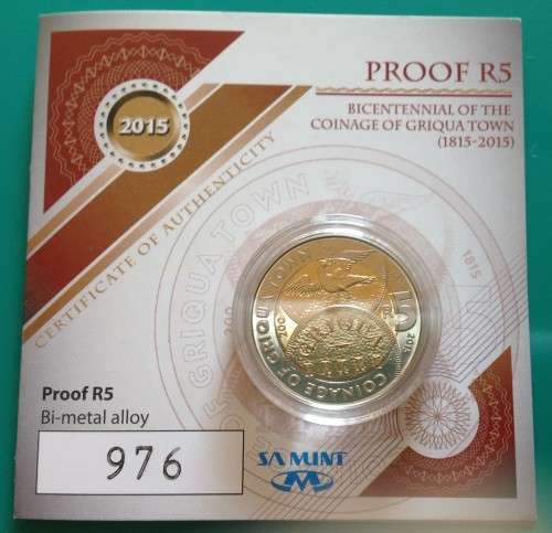 @@@ 2015 Griqua Town Proof R5 with CoA (No box) @@@
