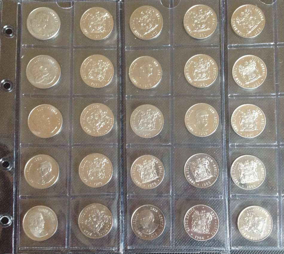 RSA SET OF PROOF FIFTY CENT COINS - 1965 TO 1989