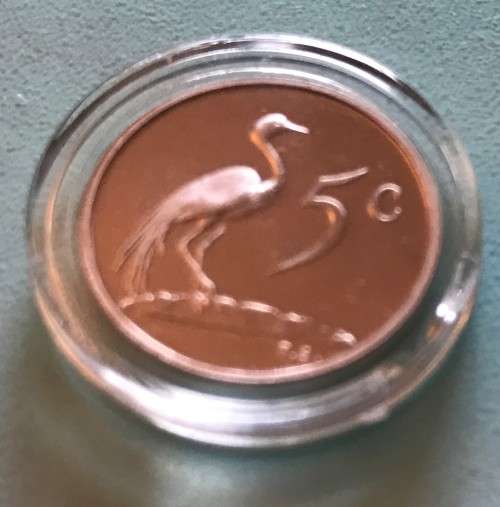 1971 Proof Five Cents in capsule