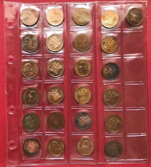 RSA SET OF PROOF TWO CENT COINS - 1965 TO 1989
