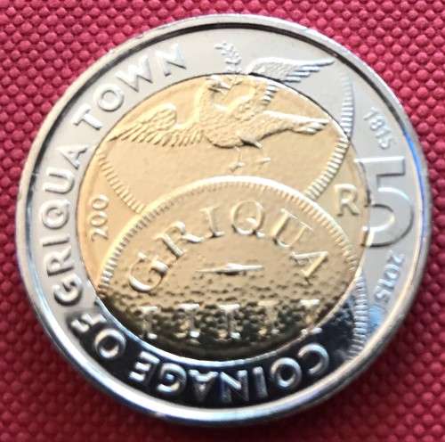 GORGEOUS GRIQUA TOWN 2015 uncirculated bi-metal R5 commemorative coin