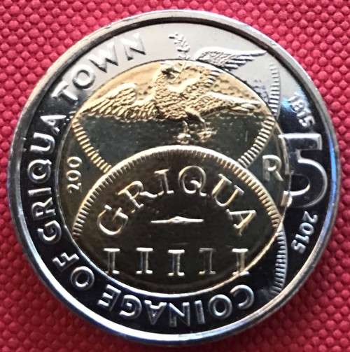 GORGEOUS GRIQUA TOWN 2015 uncirculated bi-metal R5 commemorative coin