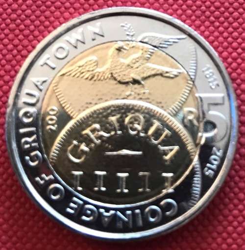 GORGEOUS GRIQUA TOWN 2015 uncirculated bi-metal R5 commemorative coin