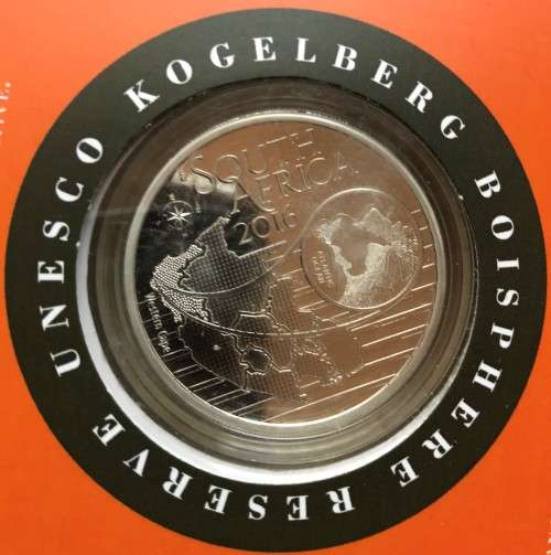 Lovely low mintage Colourised SA Mint Proof 2016 Silver R10 - Orange-breasted Sunbird