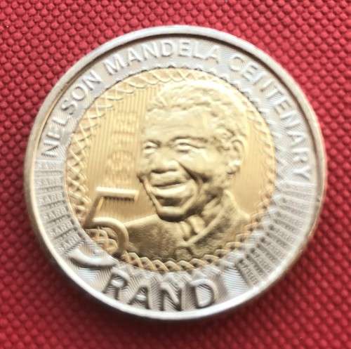 HOLOOGRAMMED 2018 MANDELA 100TH ANNIVERSARY UNC BI-METAL R5