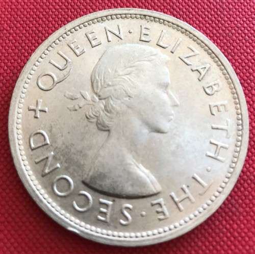 Beautiful Uncirculated Southern Rhodesia 1953 Cecil Rhodes Silver Crown (5 shillings)