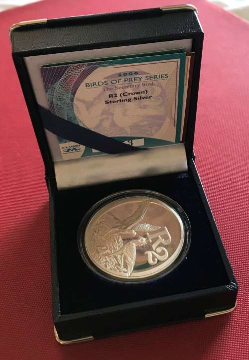 2006 Proof Sterling Silver R2 Crown - Birds of Prey - Secretary Bird, with COA