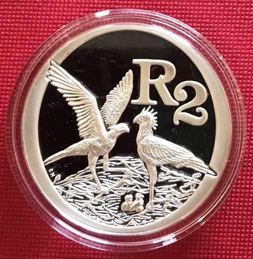 2006 Proof Sterling Silver R2 Crown - Birds of Prey - Secretary Bird, with COA