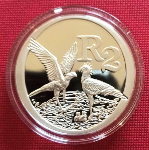 2006 Proof Sterling Silver R2 Crown - Birds of Prey - Secretary Bird, with COA