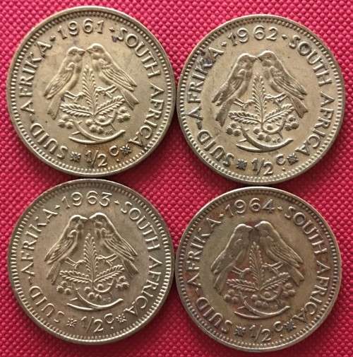 1ST DECIMAL SERIES Half Cent Set (1961 1962 1963 1964)