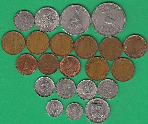 Mixed set of 22 Rhodesian coins - 1964 to 1977